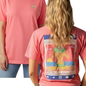 SIMPLY SOUTHERN- L Hot Pink Spring Break Beach T-Shirt Short Sleeve